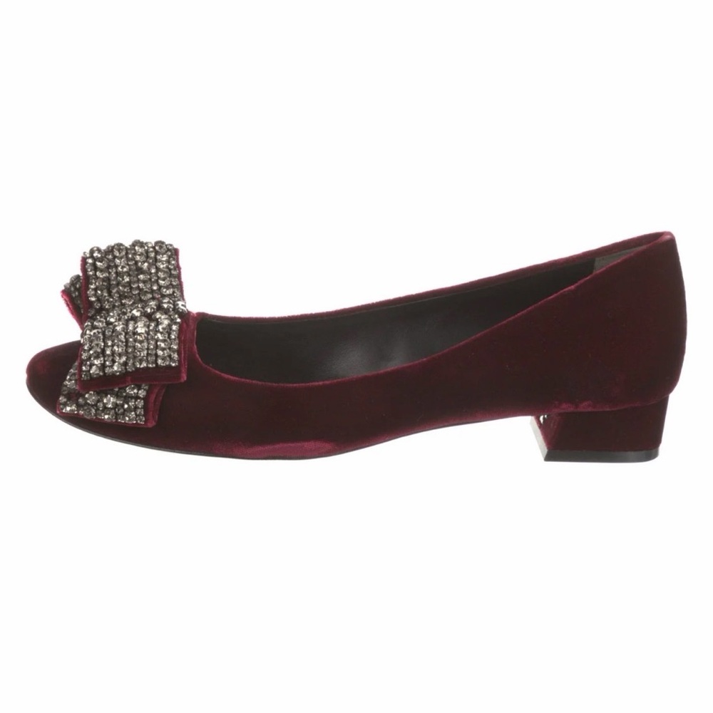 Tory Burch Women's Josephine Pumps velvet colour red, Bow